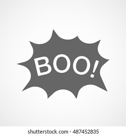  Boo Halloween Concept Flat Icon On White Background