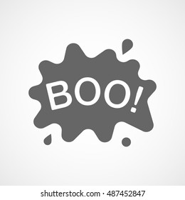 Boo Halloween Concept Flat Icon On White Background