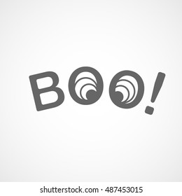 Boo Halloween Concept Flat Icon On White Background