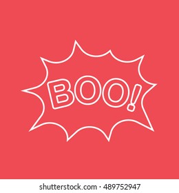 Boo Halloween Concept Line Icon On Red Background