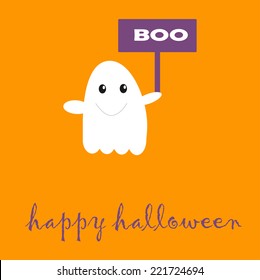 Boo for Halloween with cute ghost