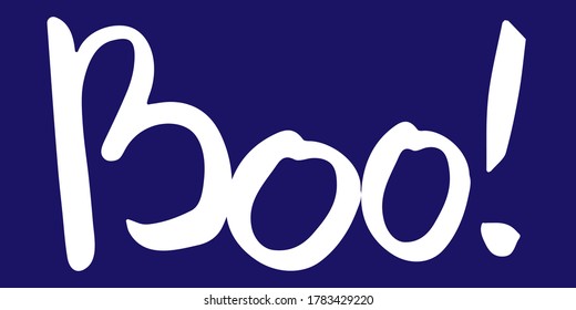 Boo halloween lettering. Felt tip pen handwritten phrase for different print design, logo, banner, poster, card, invitation
