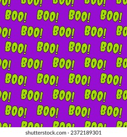 Boo! Halloween Seamless Pattern vector illustration