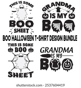  Boo Vector de Paquete de diseño de camiseta de Halloween, negro, negro, asustadizo, horror, miedo, hechicero, vacaciones
