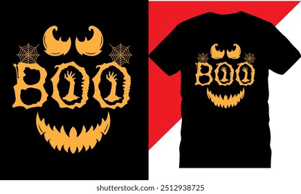 Boo Halloween TShirt design, printable t shirt, High quality tshirt design, Halloween t shirt, Original Vector illustration for t-shirt design, Best Halloween t shirts, Creative design, pumpkin