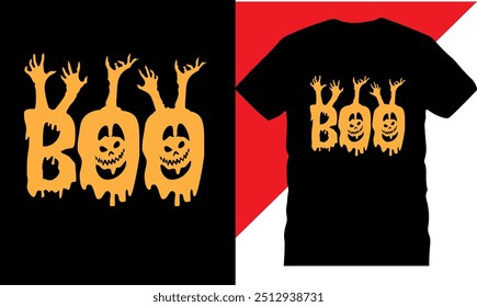 Boo Halloween TShirt design, printable t shirt, High quality tshirt design, Halloween t shirt, Original Vector illustration for t-shirt design, Best Halloween t shirts, Creative design, pumpkin