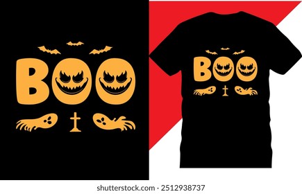 Boo Halloween TShirt design, printable t shirt, High quality tshirt design, Halloween t shirt, Original Vector illustration for t-shirt design, Best Halloween t shirts, Creative design, pumpkin