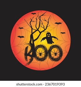 BOO HALLOWEEN VECTOR T-SHIRT DESIGN 