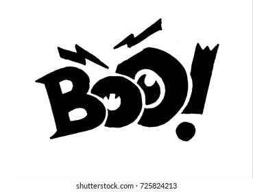 Boo Halloween Word Scary Handwriting