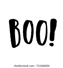 Boo Hand Drawn Lettering. Vector Isolated Text