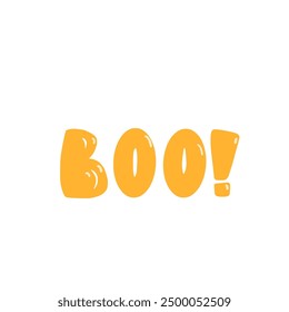 Boo hand drawn text isolated on white background. Vector lettering.