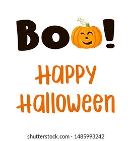 BOO Happy Halloween with jack-o-lantern