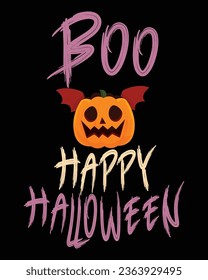 Boo Happy Halloween Modern T-shirt Design halloween event design