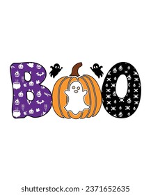 Boo Happy Halloween Shirt Print Template, Witch Bat Cat Scary House Dark Green Riper Boo Squad Grave Pumpkin Skeleton Spooky Trick Or Treat