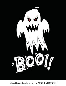 Boo! Happy Halloween T-Shirt Design Vector Illustration