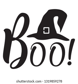 Boo with a hat of Halloween magician 