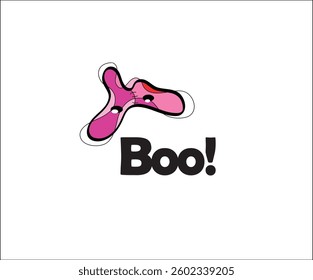 Boo holiday image with character, vector graphic design