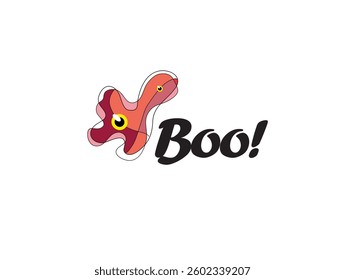 Boo holiday image with character, vector graphic design