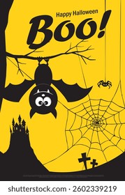 Boo holiday image with character, vector graphic design
