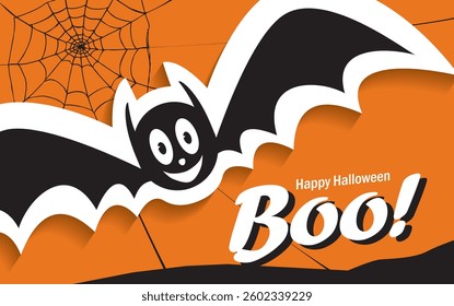 Boo holiday image with character, vector graphic design