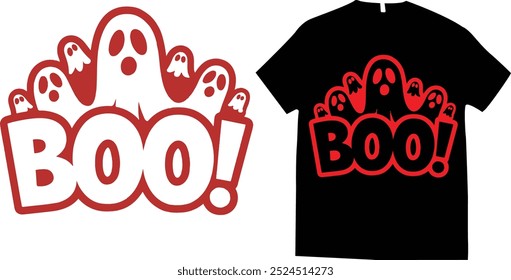 Boo Horror Halloween diseño de camiseta, camiseta imprimible, diseño de camiseta de alta calidad, camiseta de Halloween, Ilustración vectorial original para el diseño de la camiseta, mejores camisetas de Halloween