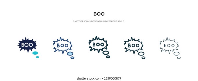 boo icon in different style vector illustration. two colored and black boo vector icons designed in filled, outline, line and stroke style can be used for web, mobile, ui