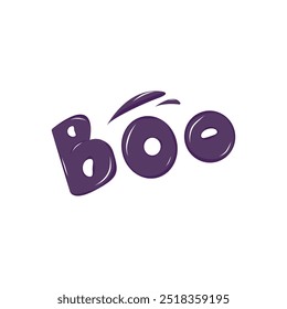 Inscrição Boo. Halloween. conceito de outono. Ilustração isolada para cartão, cartão postal, capa. EPS 10