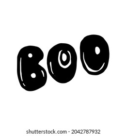 Boo lettering. Hand drawn vector image