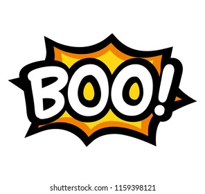 Boo Letters On Comic Text. Isolated Vector