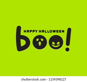 boo letters with scary face on letter o