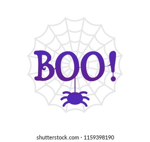 boo letters with web and spider