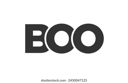 BOO logo design template with strong and modern bold text. Initial based vector logotype featuring simple and minimal typography. Trendy company identity ideal for businesses brand presence.