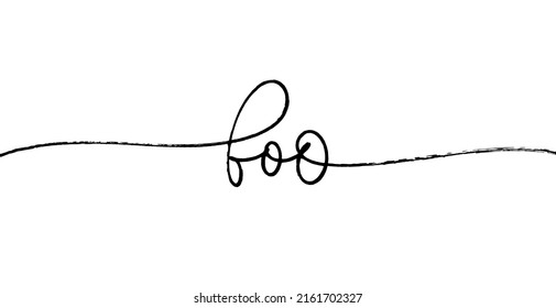 Boo monoline black text. Only one single word isolated on white background. Vector illustration of modern pen calligraphy with swooshes. Happy Halloween greeting card. Holiday lettering for banner