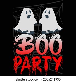 Boo party Halloween Day vector t-shirt design that are perfect for coffee mug, poster, pillow cover, Canvas design.