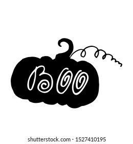 Boo in pumpkin vector for halloween vector