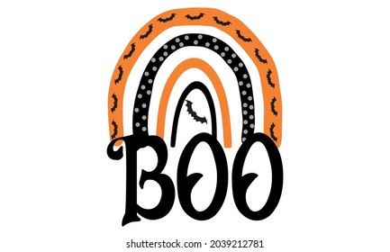 Boo Rainbow Svg Halloween Vector and Clip Art