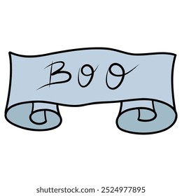 Ilustração do vetor da faixa de opções Boo, ilustração do vetor de rolagem Boo