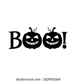 Boo Slogan Inscription Vector Halloween Quote Stock Vector (Royalty ...