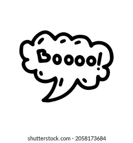 boo speech bubble line vector doodle simple icon