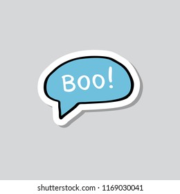 boo! speech bubble sticker doodle icon