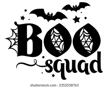 The Boo squad. Halloween Family vector illustration.