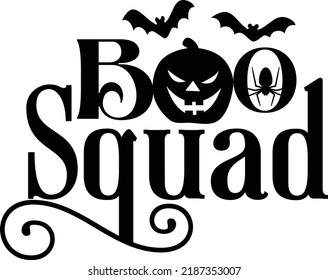 Boo Squad Halloween Printable Vector Illustration