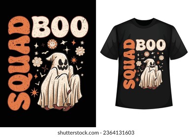 Boo squad - Halloween t-shirt design template.