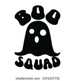 boo squad typography design on the white background