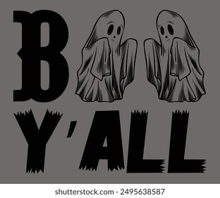 Boo Y’all Svg,Ghost Svg,Halloween Svg,Halloween Retro,Typograpy T-shirt,Halloween Pumpkin Svg,Says Svg,Christian Svg,Funny Svg,Witch Svg,Spooky Season Svg,Cut File,Silhouette