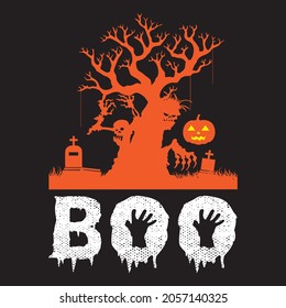 BOO t shirt design, vector file.