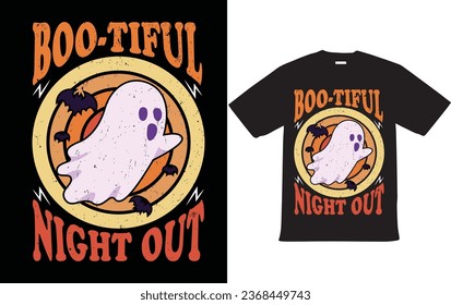 Boo T shirt Design Vector for Happy Halloween
