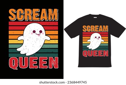 Design-Vektorgrafik von Boo-T-Shirts für glückliches Halloween