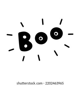 Boo Text. Only One Single Word. Printable Tee