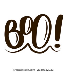 Vector de texto de bloque aislado. Elemento de diseño para la fiesta de Halloween y tarjeta de saludo. Festividad espeluznante. Cartel de boo, texto dibujado a mano.